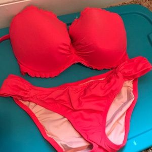 Two piece coral bikini